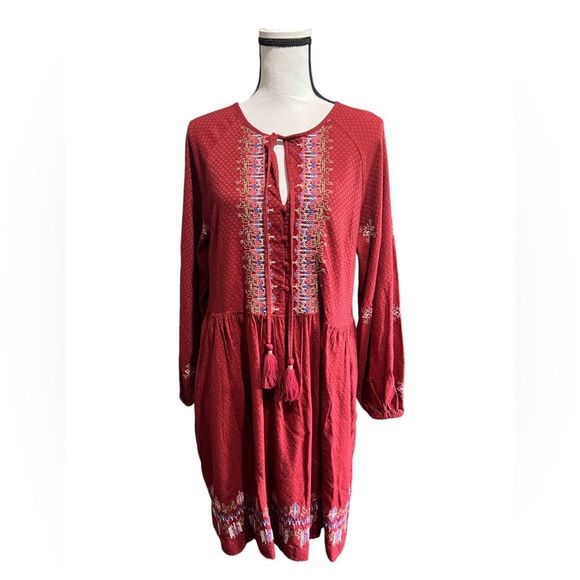 NWT Knox Rose long sleeve embroidered dress  with pockets - Picture 1 of 7